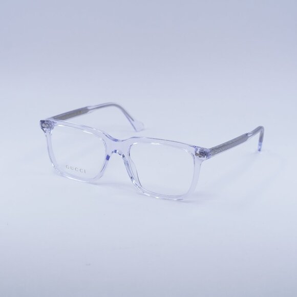 🕶️ New Gucci GG0737O 018 Eyeglasses - Crystal/Silver Frame